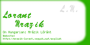 lorant mrazik business card