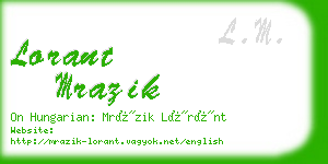 lorant mrazik business card